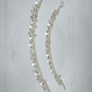 Modern Design Silver Plated Anklet, Pack of 2