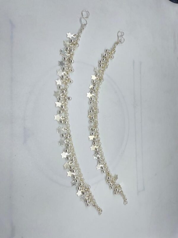 Modern Design Silver Plated Anklet, Pack of 2