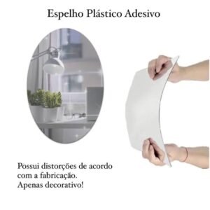 Oval Shaped Wall Mirror Sticker, Silver