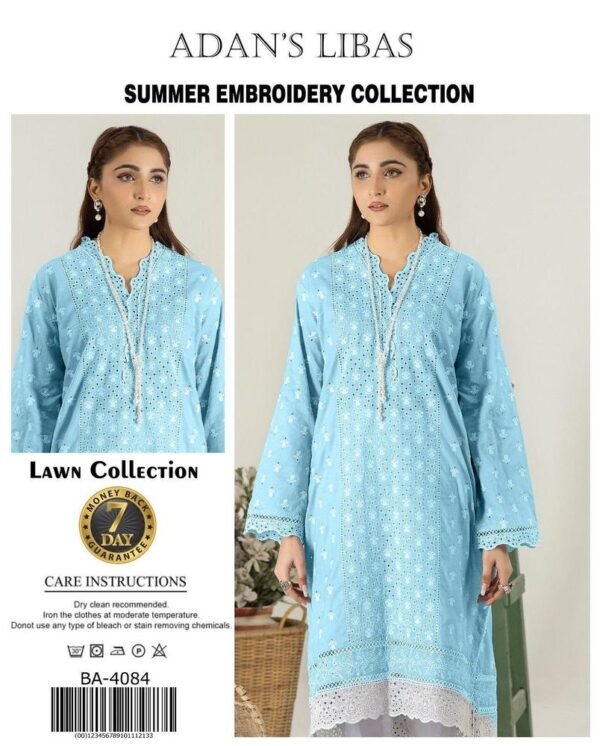 3Pcs Women's Unstitched Lawn Embroidered Suit