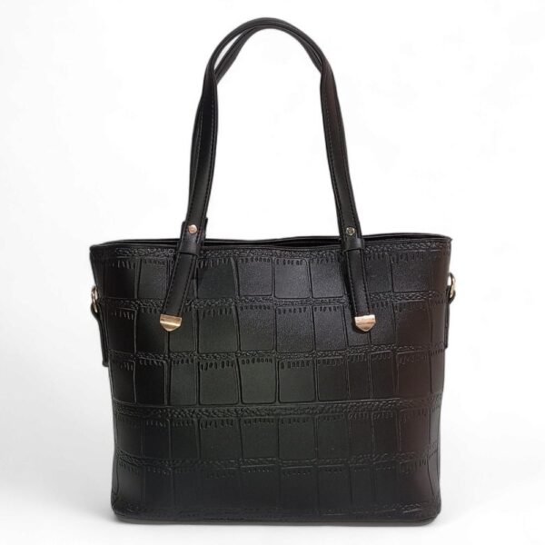 Women's PU Leather Plain Tote Bag