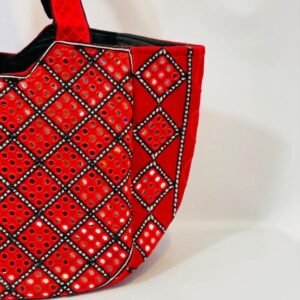Girl's Linen Embellished Tote Bag
