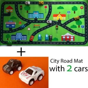Kids Play City Roads Mat-With Cars