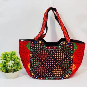 Girl's Linen Embellished Tote Bag