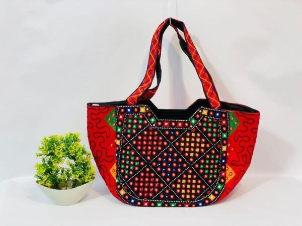 Girl's Linen Embellished Tote Bag