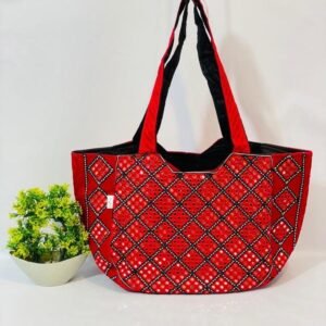 Girl's Linen Embellished Tote Bag