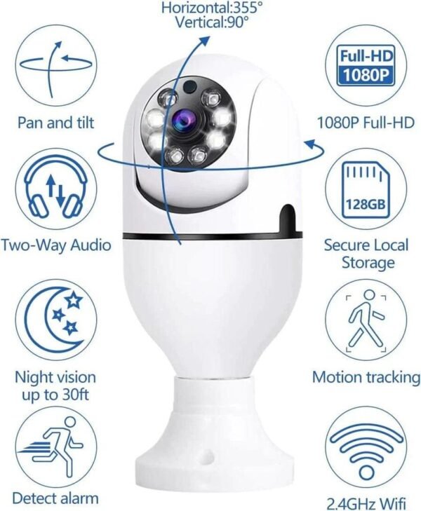 360° Wifi Bulb Camera Wireless