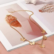 Elegant Gold Butterfly Pendant Necklace – Women's Clavicle Chain