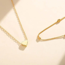 Elegant Double-Layer Heart Pendant Choker Necklace for Women & Girls
